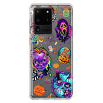 Samsung Galaxy S20 Ultra Cute Halloween Spooky Horror Scary Neon Characters Hybrid Protective Phone Case Cover