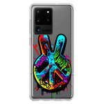 Samsung Galaxy S20 Ultra Peace Graffiti Painting Art Hybrid Protective Phone Case Cover