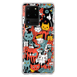 Samsung Galaxy S20 Ultra Psychedelic Cute Cats Friends Pop Art Hybrid Protective Phone Case Cover