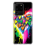 Samsung Galaxy S20 Ultra Colorful Rainbow Hearts Love Graffiti Painting Hybrid Protective Phone Case Cover