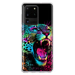 Samsung Galaxy S20 Ultra Neon Rainbow Glow Colorful Leopard Hybrid Protective Phone Case Cover