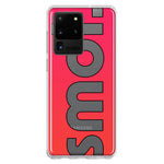 Samsung Galaxy S20 Ultra Red Pink Clear Funny Text Quote Smol Hybrid Protective Phone Case Cover