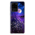 Samsung Galaxy S20 Ultra Spring Moon Night Lavender Flowers Floral Hybrid Protective Phone Case Cover