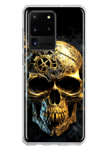 Samsung Galaxy S20 Ultra Steampunk Skull Science Fiction Machinery Double Layer Phone Case Cover