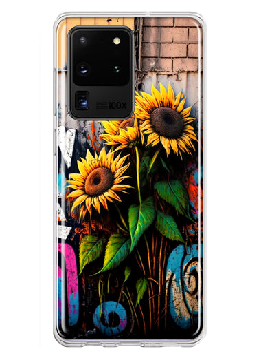 Samsung Galaxy S20 Ultra Sunflowers Graffiti Painting Art Hybrid Protective Phone Case Cover