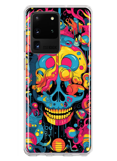 Samsung Galaxy S20 Ultra Psychedelic Trippy Death Skull Pop Art Hybrid Protective Phone Case Cover