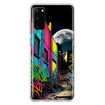 Samsung Galaxy S20 Urban City Full Moon Graffiti Painting Art Hybrid Protective Phone Case Cover