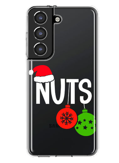 Samsung Galaxy S21 Plus Christmas Funny Couples Chest Nuts Ornaments Hybrid Protective Phone Case Cover