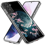 Samsung Galaxy S22 Ultra Kawaii Manga Pink Cherry Blossom Full Moon Hybrid Protective Phone Case Cover