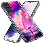 Samsung Galaxy S10e Kawaii Manga Pink Cherry Blossom Japanese Rainbow Girl Hybrid Protective Phone Case Cover