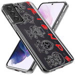 Samsung Galaxy S22 Ultra Cute Halloween Spooky Horror Scary Characters Friends Hybrid Protective Phone Case Cover