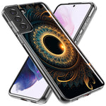 Samsung Galaxy S22 Ultra Mandala Geometry Abstract Eclipse Pattern Hybrid Protective Phone Case Cover
