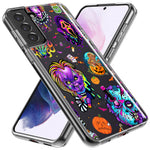 Samsung Galaxy S22 Plus Cute Halloween Spooky Horror Scary Neon Characters Hybrid Protective Phone Case Cover