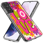 Samsung Galaxy S10 Pink Daisy Love Graffiti Painting Art Hybrid Protective Phone Case Cover