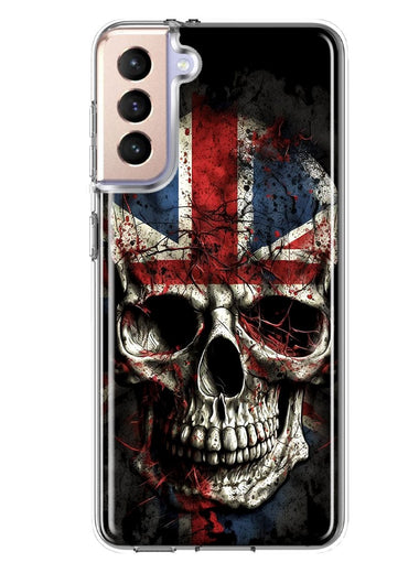 Samsung Galaxy S21 Plus British UK Flag Skull Hybrid Protective Phone Case Cover