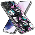 Samsung Galaxy S20 Ultra Roses Halloween Spooky Horror Characters Spider Web Hybrid Protective Phone Case Cover