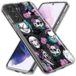 Samsung Galaxy S23 Ultra Roses Halloween Spooky Horror Characters Spider Web Hybrid Protective Phone Case Cover