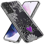 Samsung Galaxy S22 Plus Halloween Skeleton Heart Hands Spooky Spider Web Hybrid Protective Phone Case Cover
