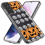 Samsung Galaxy S22 Halloween Spooky Horror Scary Jack O Lantern Pumpkins Hybrid Protective Phone Case Cover