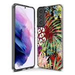 Samsung Galaxy S23 Plus Leopard Tropical Flowers Vacation Dreams Hibiscus Floral Hybrid Protective Phone Case Cover