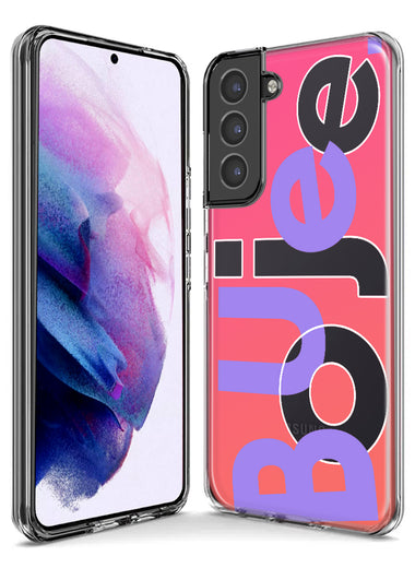 Samsung Galaxy S20 Plus Pink Purple Clear Funny Text Quote Boujee Hybrid Protective Phone Case Cover