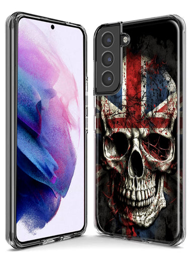 Samsung Galaxy S9 British UK Flag Skull Hybrid Protective Phone Case Cover