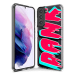 Samsung Galaxy S22 Ultra Teal Pink Clear Funny Text Quote Dank Hybrid Protective Phone Case Cover