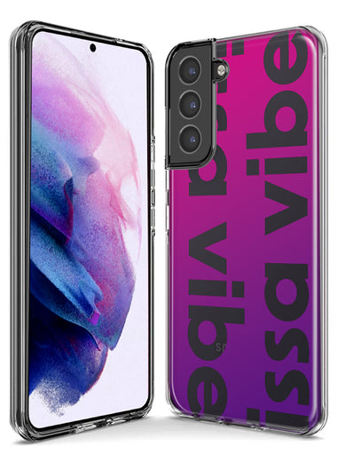 Samsung Galaxy S9 Plus Purple Clear Funny Text Quote Issa Vibe Hybrid Protective Phone Case Cover