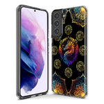 Samsung Galaxy S22 Ultra Mandala Geometry Abstract Dragon Pattern Hybrid Protective Phone Case Cover