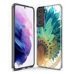 Samsung Galaxy S9 Mandala Geometry Abstract Peacock Feather Pattern Hybrid Protective Phone Case Cover
