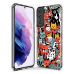 Samsung Galaxy S22 Ultra Psychedelic Cute Cats Friends Pop Art Hybrid Protective Phone Case Cover