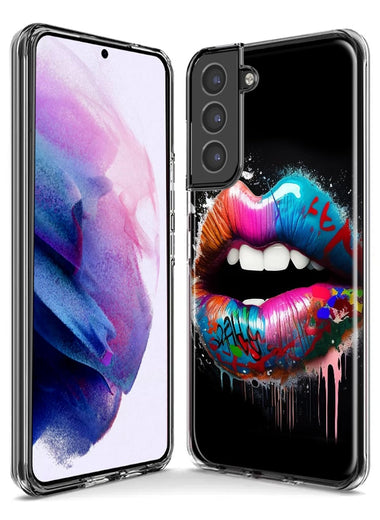 Samsung Galaxy Note 10 Plus Colorful Lip Graffiti Painting Art Hybrid Protective Phone Case Cover