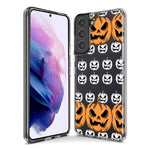 Samsung Galaxy S21 Ultra Halloween Spooky Horror Scary Jack O Lantern Pumpkins Hybrid Protective Phone Case Cover