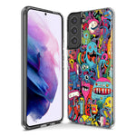 Samsung Galaxy S20 Ultra Psychedelic Trippy Happy Aliens Characters Hybrid Protective Phone Case Cover