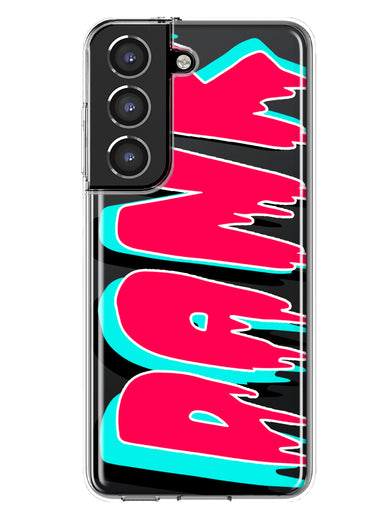 Samsung Galaxy S21 Plus Teal Pink Clear Funny Text Quote Dank Hybrid Protective Phone Case Cover