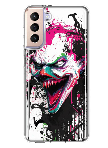 Samsung Galaxy S21 Evil Joker Face Painting Graffiti Hybrid Protective Phone Case Cover