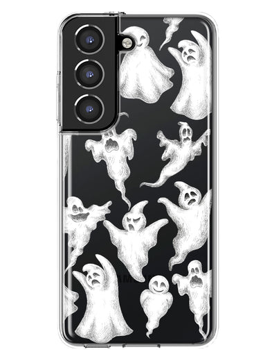 Samsung Galaxy S22 Cute Halloween Spooky Floating Ghosts Horror Scary Hybrid Protective Phone Case Cover