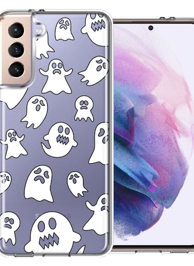 Samsung Galaxy S21 Plus Halloween Spooky Ghost Design Double Layer Phone Case Cover