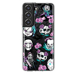 Samsung Galaxy S22 Plus Roses Halloween Spooky Horror Characters Spider Web Hybrid Protective Phone Case Cover