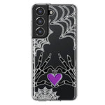 Samsung Galaxy S22 Halloween Skeleton Heart Hands Spooky Spider Web Hybrid Protective Phone Case Cover