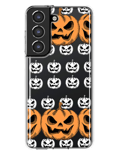 Samsung Galaxy S21 FE Halloween Spooky Horror Scary Jack O Lantern Pumpkins Hybrid Protective Phone Case Cover
