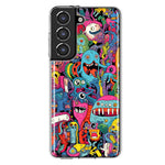 Samsung Galaxy S21 FE Psychedelic Trippy Happy Aliens Characters Hybrid Protective Phone Case Cover