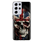 Samsung Galaxy S21 Ultra British UK Flag Skull Hybrid Protective Phone Case Cover