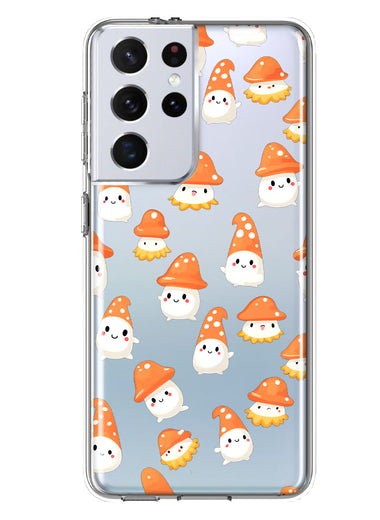 Samsung Galaxy S21 Ultra Cute Cartoon Mushroom Ghost Characters Hybrid Protective Phone Case Cover
