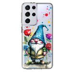 Samsung Galaxy S21 Ultra Gnome Red Purple Blue Roses Garden Hybrid Protective Phone Case Cover