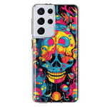 Samsung Galaxy S21 Ultra Psychedelic Trippy Death Skull Pop Art Hybrid Protective Phone Case Cover