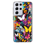 Samsung Galaxy S21 Ultra Psychedelic Trippy Butterflies Pop Art Hybrid Protective Phone Case Cover