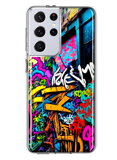 Samsung Galaxy S21 Ultra Urban Graffiti Street Art Painting Hybrid Protective Phone Case Cover
