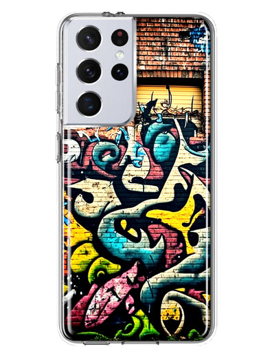 Samsung Galaxy S21 Ultra Urban Graffiti Wall Art Painting Hybrid Protective Phone Case Cover