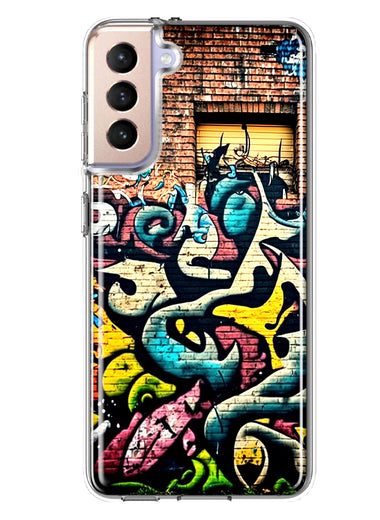 Samsung Galaxy S21 FE Urban Graffiti Wall Art Painting Hybrid Protective Phone Case Cover